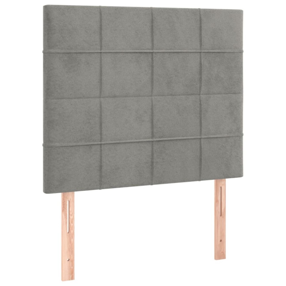 vidaXL Tăblii de pat, 2 buc, gri deschis, 80x5x78/88 cm, catifea