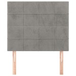 vidaXL Tăblii de pat, 2 buc, gri deschis, 80x5x78/88 cm, catifea