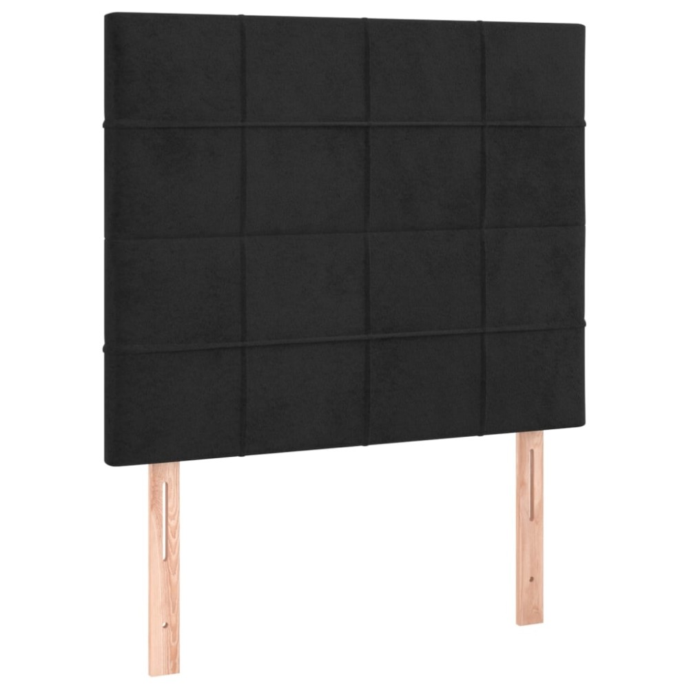 vidaXL Tăblii de pat, 2 buc, negru, 80x5x78/88 cm, catifea