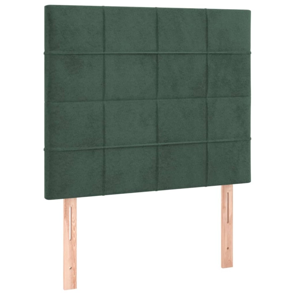 vidaXL Tăblii de pat, 2 buc, verde închis, 90x5x78/88 cm, catifea