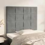 vidaXL Tăblii de pat, 2 buc, gri deschis, 100x5x78/88 cm, catifea vidaXL Tăblii de pat, 2 buc, gri deschis, 100x5x78/88 cm, catifea