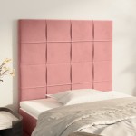 vidaXL Tăblii de pat, 2 buc, roz, 100x5x78/88 cm, catifea