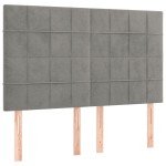 vidaXL Tăblii de pat, 4 buc, gri deschis, 72x5x78/88 cm, catifea vidaXL Tăblii de pat, 4 buc, gri deschis, 72x5x78/88 cm, catifea