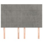 vidaXL Tăblii de pat, 4 buc, gri deschis, 72x5x78/88 cm, catifea vidaXL Tăblii de pat, 4 buc, gri deschis, 72x5x78/88 cm, catifea