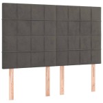 vidaXL Tăblii de pat, 4 buc, gri închis, 72x5x78/88 cm, catifea vidaXL Tăblii de pat, 4 buc, gri închis, 72x5x78/88 cm, catifea