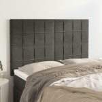 vidaXL Tăblii de pat, 4 buc, gri închis, 72x5x78/88 cm, catifea vidaXL Tăblii de pat, 4 buc, gri închis, 72x5x78/88 cm, catifea