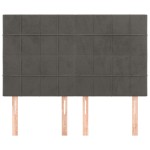 vidaXL Tăblii de pat, 4 buc, gri închis, 72x5x78/88 cm, catifea vidaXL Tăblii de pat, 4 buc, gri închis, 72x5x78/88 cm, catifea