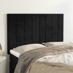 vidaXL Tăblii de pat, 4 buc, negru, 72x5x78/88 cm, catifea vidaXL Tăblii de pat, 4 buc, negru, 72x5x78/88 cm, catifea