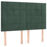 vidaXL Tăblii de pat, 4 buc, verde închis, 72x5x78/88 cm, catifea vidaXL Tăblii de pat, 4 buc, verde închis, 72x5x78/88 cm, catifea