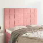 vidaXL Tăblii de pat, 4 buc, roz, 72x5x78/88 cm, catifea vidaXL Tăblii de pat, 4 buc, roz, 72x5x78/88 cm, catifea
