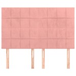 vidaXL Tăblii de pat, 4 buc, roz, 72x5x78/88 cm, catifea vidaXL Tăblii de pat, 4 buc, roz, 72x5x78/88 cm, catifea