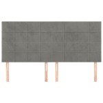vidaXL Tăblii de pat, 4 buc, gri deschis, 80x5x78/88 cm, catifea vidaXL Tăblii de pat, 4 buc, gri deschis, 80x5x78/88 cm, catifea