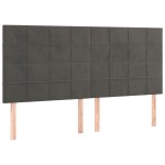 vidaXL Tăblii de pat, 4 buc, gri închis, 80x5x78/88 cm, catifea vidaXL Tăblii de pat, 4 buc, gri închis, 80x5x78/88 cm, catifea