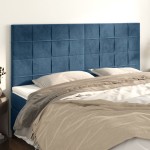 vidaXL Tăblii de pat, 4 buc, albastru închis, 80x5x78/88 cm, catifea vidaXL Tăblii de pat, 4 buc, albastru închis, 80x5x78/88 cm, catifea
