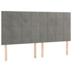 vidaXL Tăblii de pat, 4 buc, gri deschis, 90x5x78/88 cm, catifea vidaXL Tăblii de pat, 4 buc, gri deschis, 90x5x78/88 cm, catifea