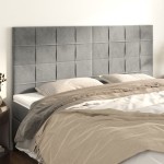 vidaXL Tăblii de pat, 4 buc, gri deschis, 90x5x78/88 cm, catifea vidaXL Tăblii de pat, 4 buc, gri deschis, 90x5x78/88 cm, catifea