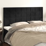 vidaXL Tăblii de pat, 4 buc, negru, 90x5x78/88 cm, catifea vidaXL Tăblii de pat, 4 buc, negru, 90x5x78/88 cm, catifea
