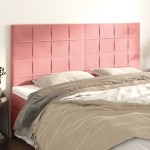 vidaXL Tăblii de pat, 4 buc, roz, 90x5x78/88 cm, catifea vidaXL Tăblii de pat, 4 buc, roz, 90x5x78/88 cm, catifea