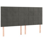 vidaXL Tăblii de pat, 4 buc, gri închis, 100x5x78/88 cm, catifea vidaXL Tăblii de pat, 4 buc, gri închis, 100x5x78/88 cm, catifea