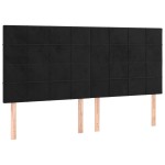 vidaXL Tăblii de pat, 4 buc, negru, 100x5x78/88 cm, catifea vidaXL Tăblii de pat, 4 buc, negru, 100x5x78/88 cm, catifea