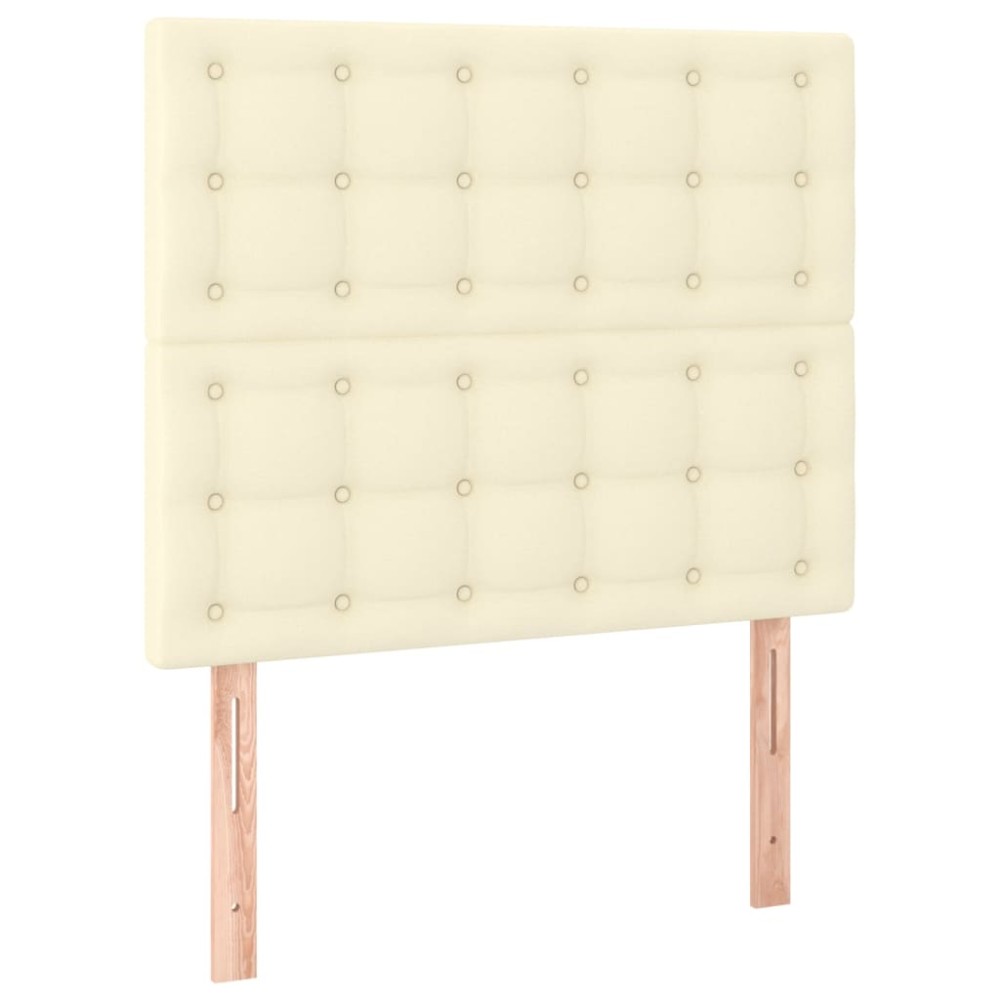 vidaXL Tăblii de pat, 2 buc., crem, 80x5x78/88 cm, piele ecologică