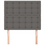 vidaXL Tăblii de pat, 2 buc, gri, 80x5x78/88 cm, piele ecologică vidaXL Tăblii de pat, 2 buc, gri, 80x5x78/88 cm, piele ecologică