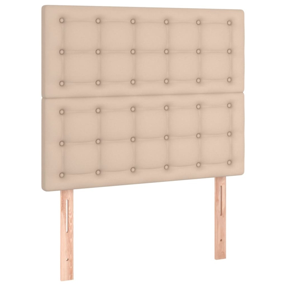 vidaXL Tăblii de pat 2 buc. cappuccino 80x5x78/88 cm piele ecologică
