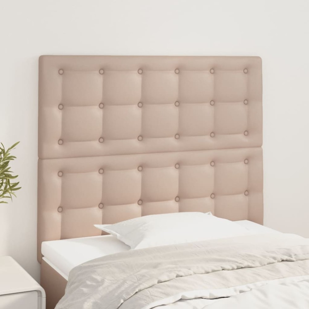 vidaXL Tăblii de pat 2 buc. cappuccino 80x5x78/88 cm piele ecologică