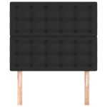 vidaXL Tăblii de pat, 2 buc, negru, 90x5x78/88 cm, piele ecologică