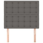 vidaXL Tăblii de pat, 2 buc, gri, 90x5x78/88 cm, piele ecologică vidaXL Tăblii de pat, 2 buc, gri, 90x5x78/88 cm, piele ecologică
