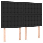 vidaXL Tăblii de pat, 4 buc, negru, 72x5x78/88 cm, piele ecologică vidaXL Tăblii de pat, 4 buc, negru, 72x5x78/88 cm, piele ecologică