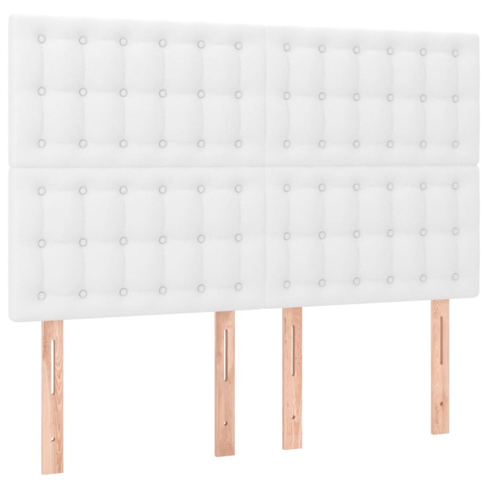 vidaXL Tăblii de pat, 4 buc, alb, 72x5x78/88 cm, piele ecologică