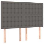 vidaXL Tăblii de pat, 4 buc, gri, 72x5x78/88 cm, piele ecologică