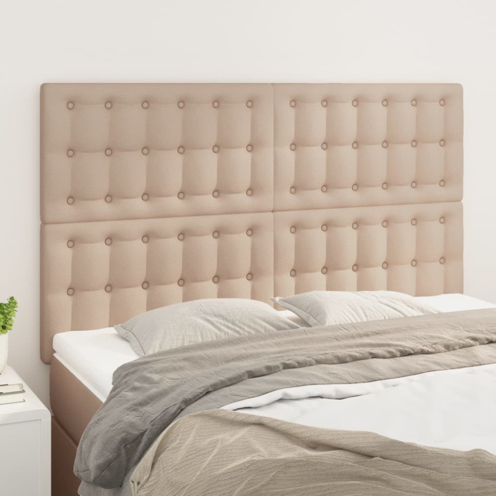 vidaXL Tăblii de pat 4 buc. cappuccino 72x5x78/88 cm piele ecologică