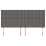 vidaXL Tăblii de pat, 4 buc, gri, 80x5x78/88 cm, piele ecologică
