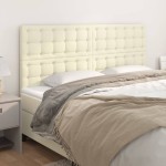 vidaXL Tăblii de pat, 4 buc, crem, 90x5x78/88 cm, piele ecologică vidaXL Tăblii de pat, 4 buc, crem, 90x5x78/88 cm, piele ecologică