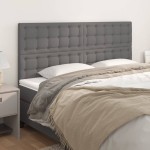 vidaXL Tăblii de pat, 4 buc, gri, 90x5x78/88 cm, piele ecologică
