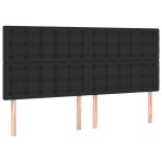 vidaXL Tăblii de pat, 4 buc, negru, 100x5x78/88 cm, piele ecologică vidaXL Tăblii de pat, 4 buc, negru, 100x5x78/88 cm, piele ecologică