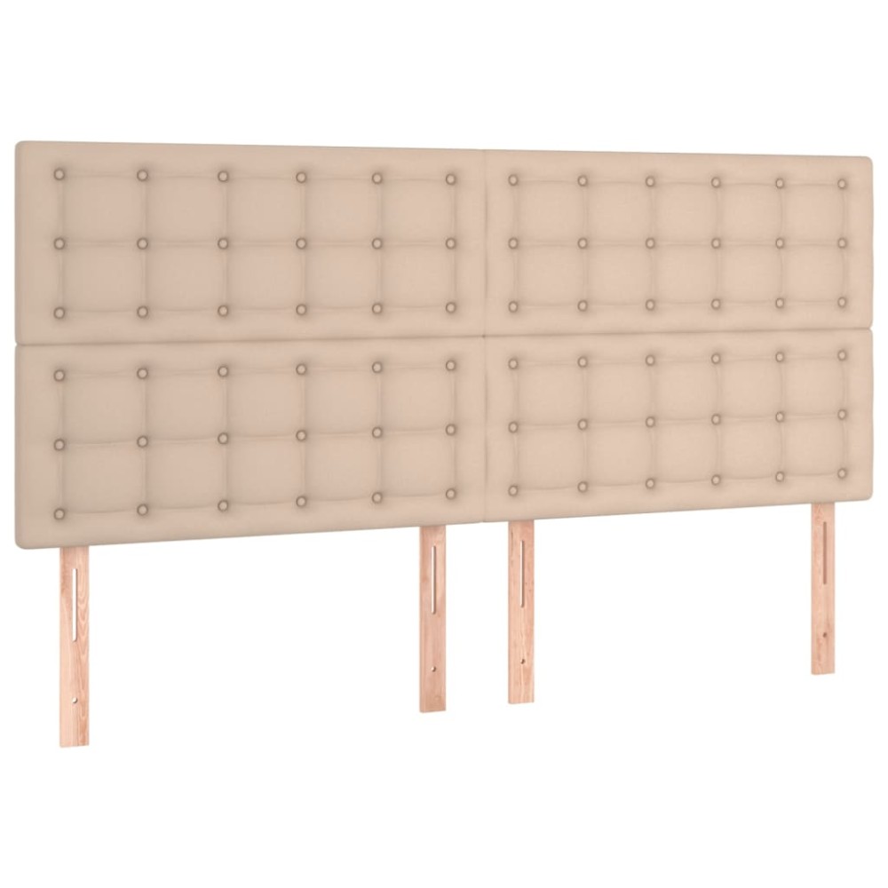 vidaXL Tăblii de pat 4 buc, cappuccino 100x5x78/88 cm piele ecologică
