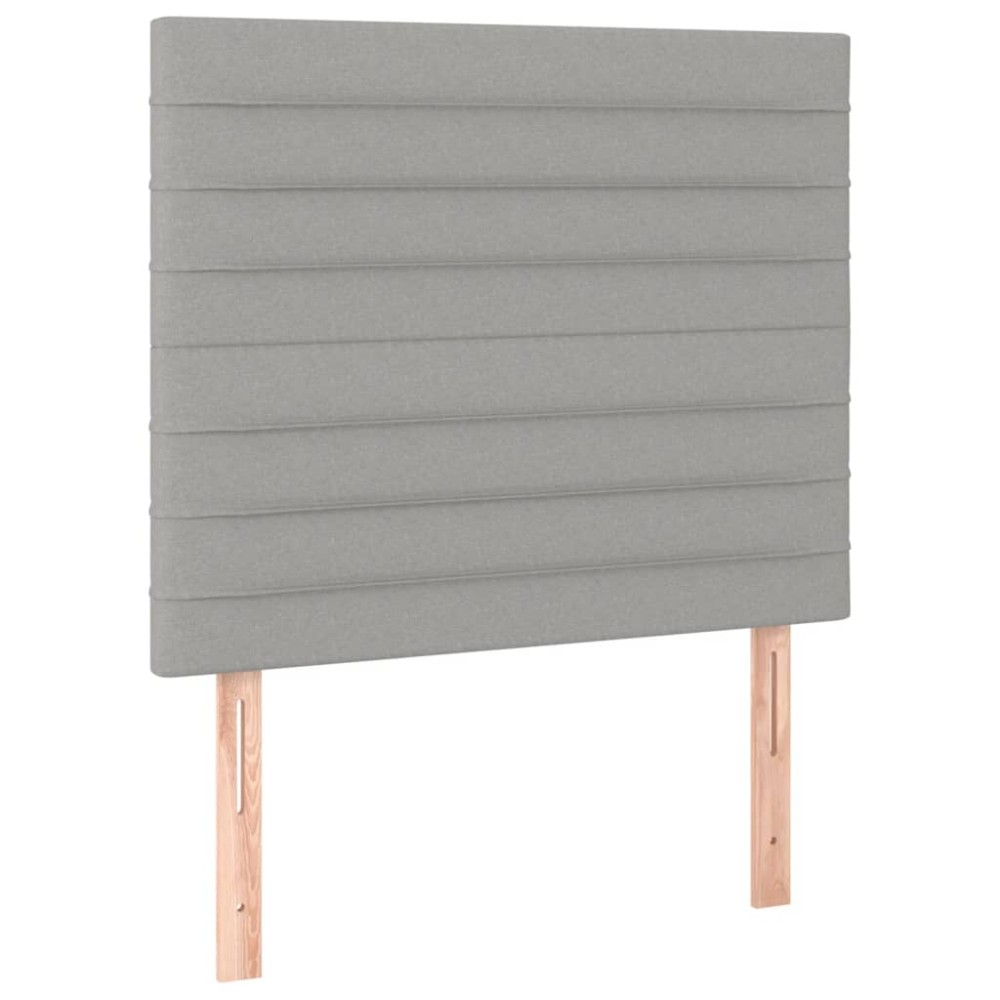 vidaXL Tăblii de pat, 2 buc, gri deschis, 80x5x78/88 cm, textil