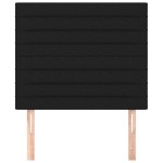 vidaXL Tăblie de pat neagră 80x5x118/128 cm, material textil