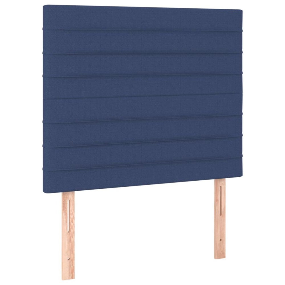 vidaXL Tăblii de pat, 2 buc, albastru, 80x5x78/88 cm, textil