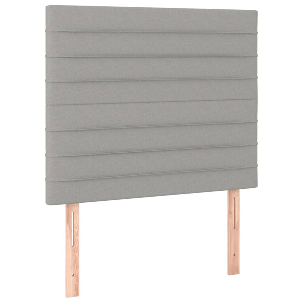 vidaXL Tăblii de pat, 2 buc, gri deschis, 90x5x78/88 cm, textil