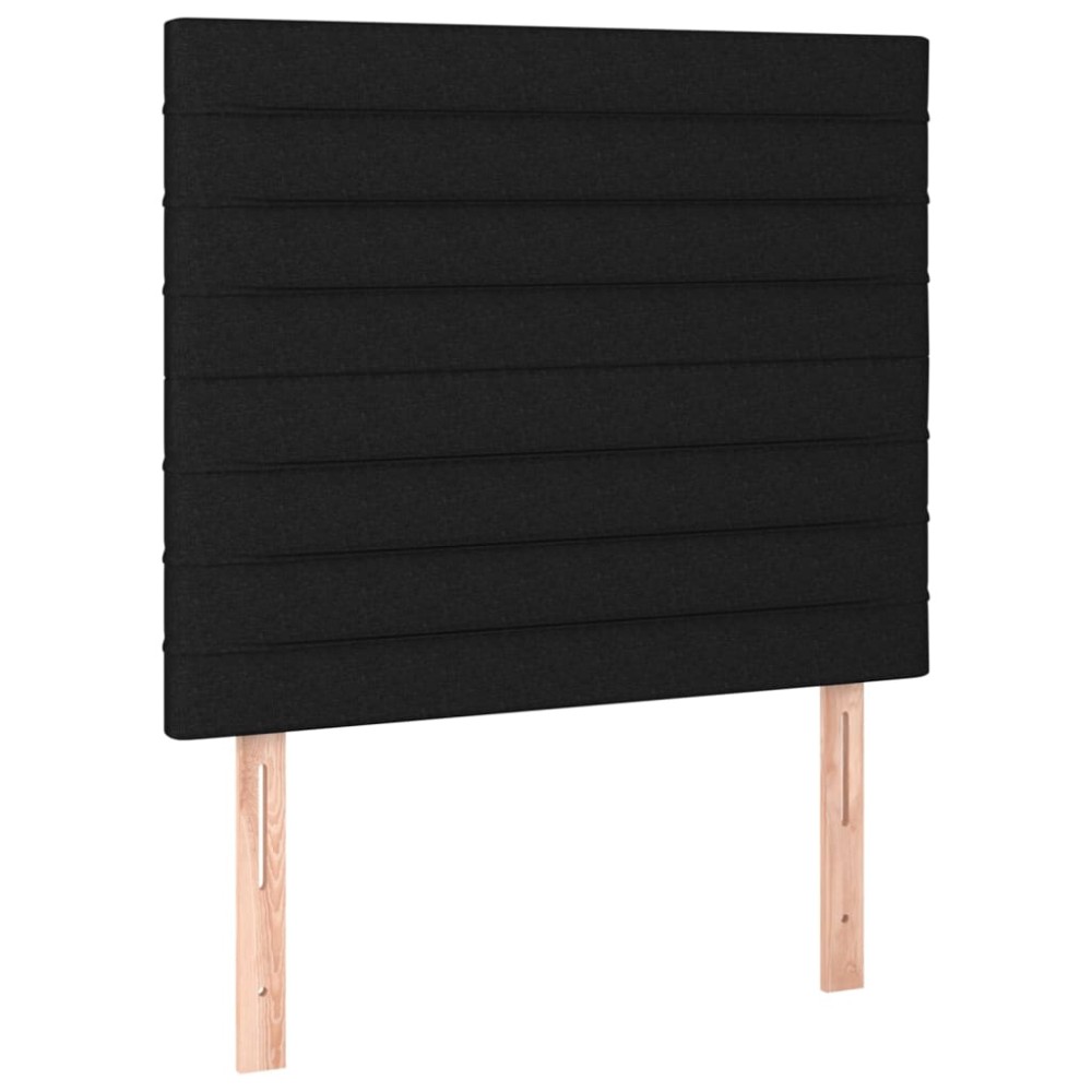vidaXL Tăblii de pat, 2 buc, negru, 90x5x78/88 cm, textil