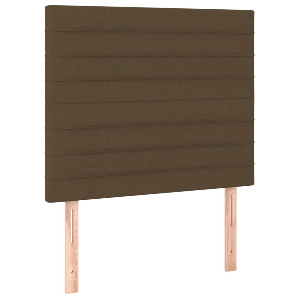 vidaXL Tăblii de pat, 2 buc, maro închis, 90x5x78/88 cm, textil