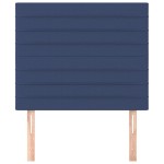 vidaXL Tăblie de pat albastră 90x5x118/128 cm, material textil