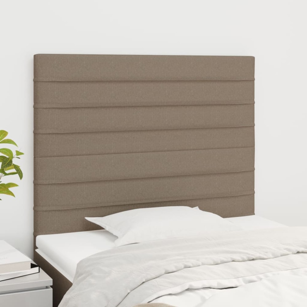 vidaXL Tăblii de pat, 2 buc, gri taupe, 100x5x78/88 cm, textil