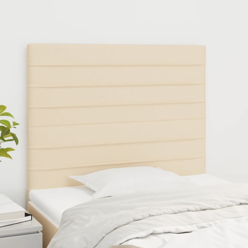 vidaXL Tăblii de pat, 2 buc, crem, 100x5x78/88 cm, textil