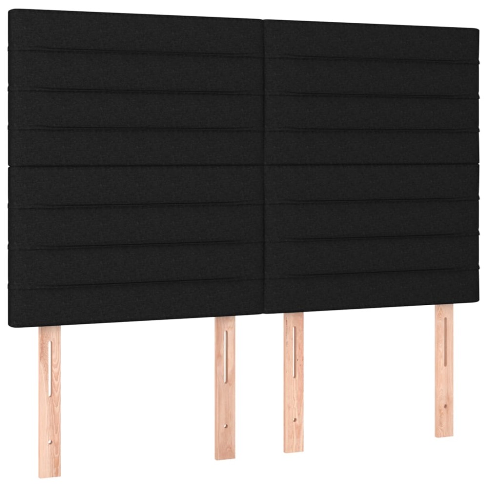 vidaXL Tăblii de pat, 4 buc, negru, 72x5x78/88 cm, textil