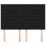 vidaXL Tăblii de pat, 4 buc, negru, 72x5x78/88 cm, textil vidaXL Tăblii de pat, 4 buc, negru, 72x5x78/88 cm, textil